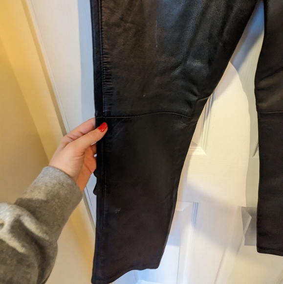 OSCAR LEOPOLD - Vintage Black Leather Straight Leg Pant - Picture 2 of 12